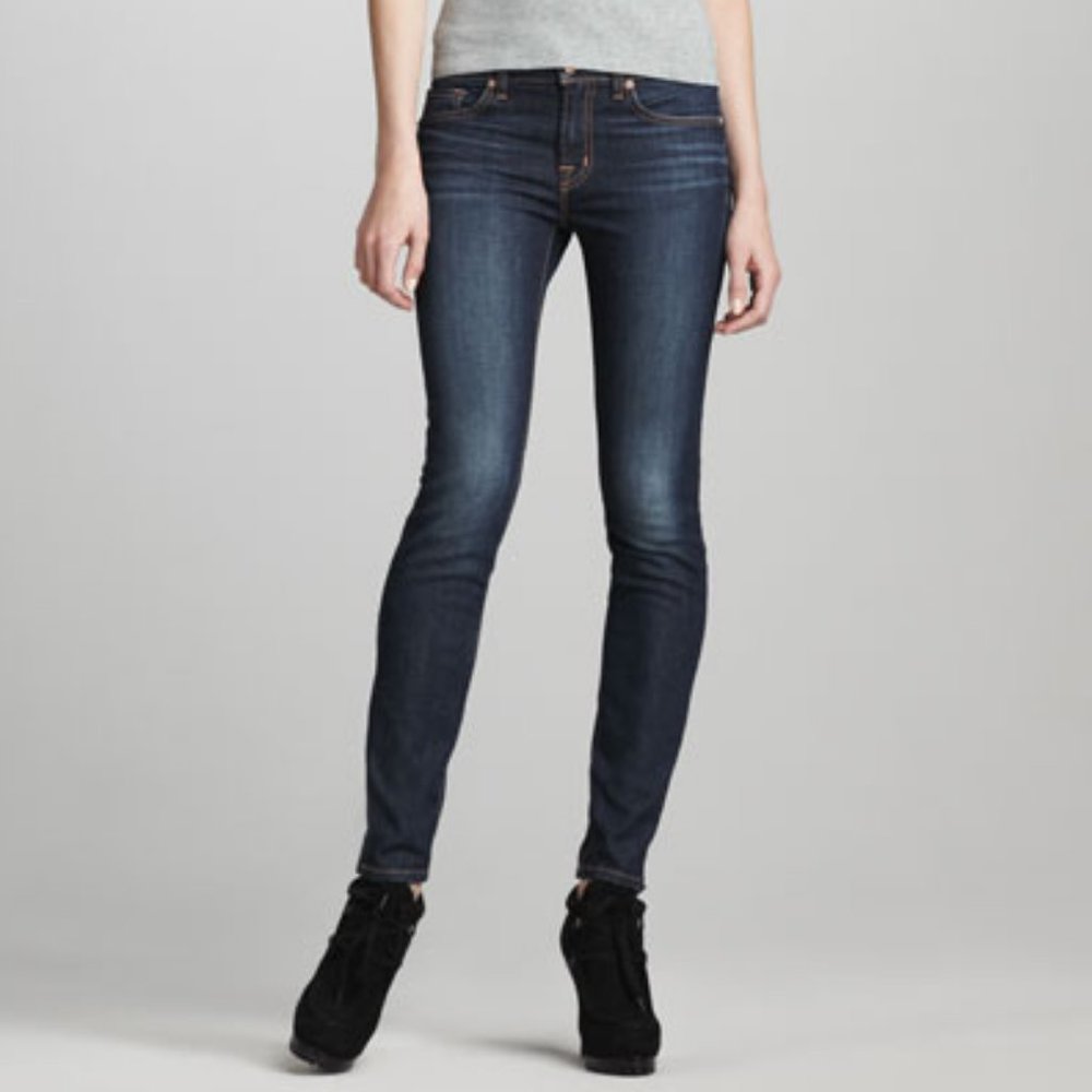J Brand Mid-Rise Dark Was Vintage Skinny Jeans